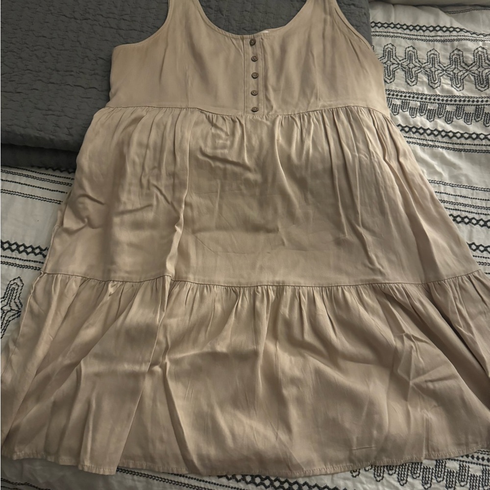 CARLY JEAN LOS ANGELES KHAKI TIERED DRESS